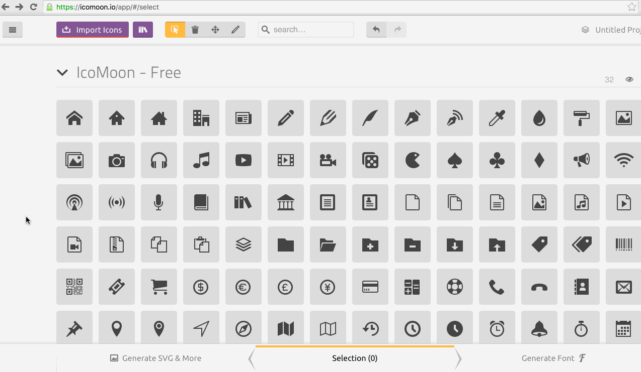 Customize Icomoon Fonts