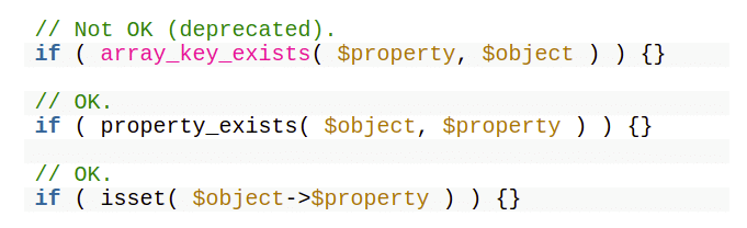 Employing array_key_exists() on Objects