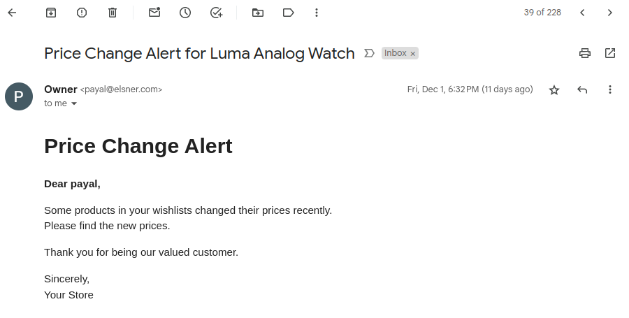 Price Change Alert