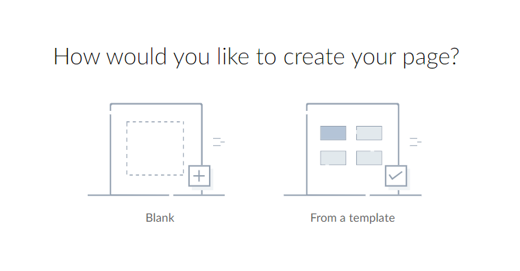 option between Blank or From a template