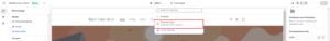 Top-middle template menu