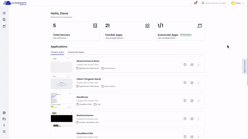 Managing your website with Cloudways' intuitive interface