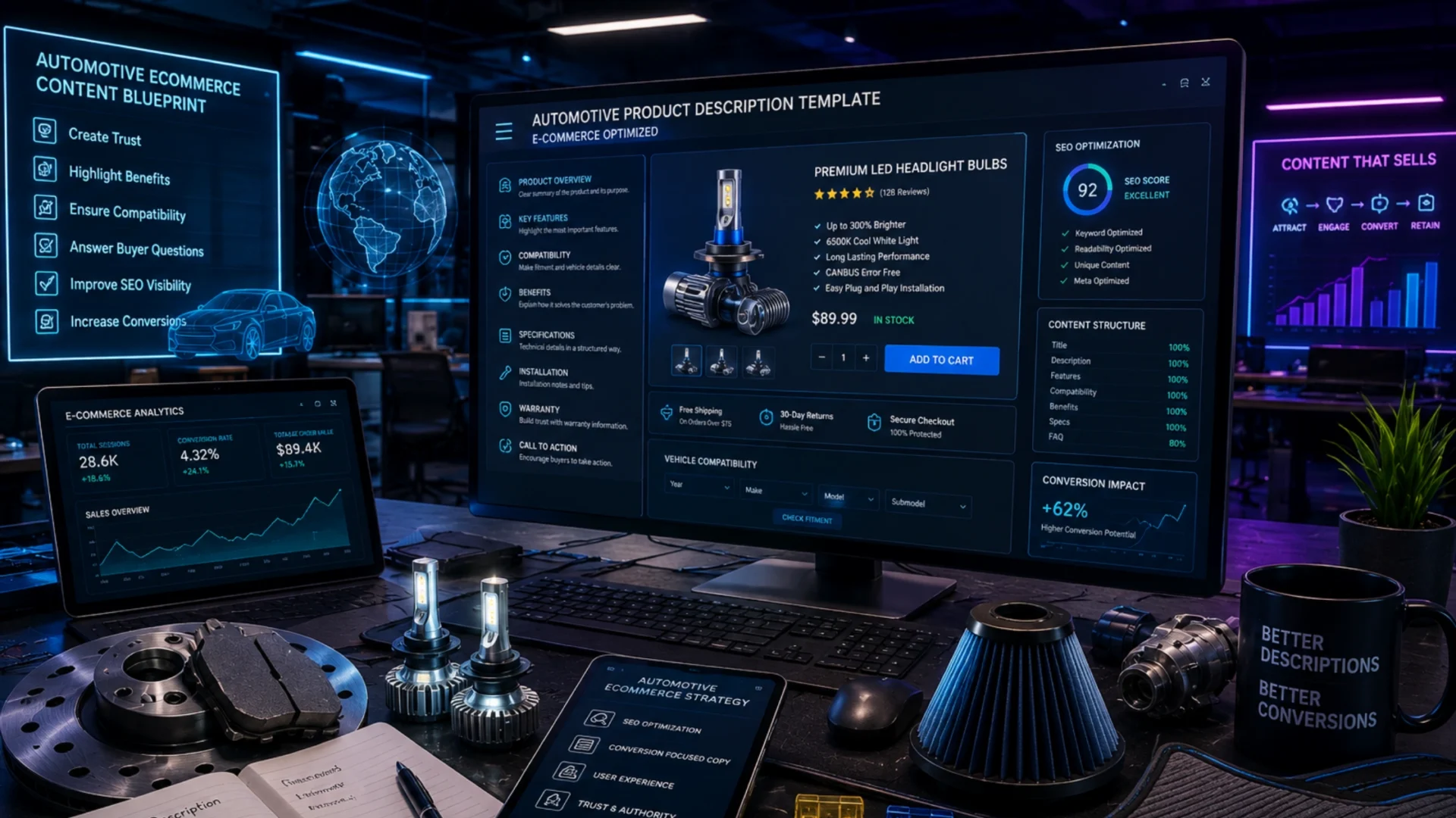 Automotive Product Description Template Ecommerce