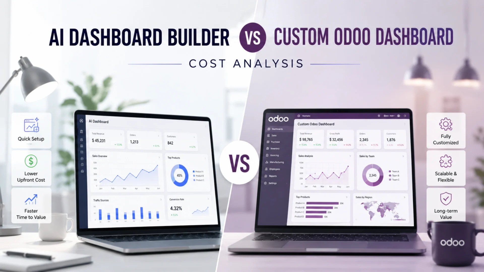 AI Dashboard Builder vs Custom Odoo Dashboard Cost Analysis