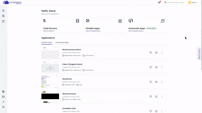 Managing your website with Cloudways' intuitive interface