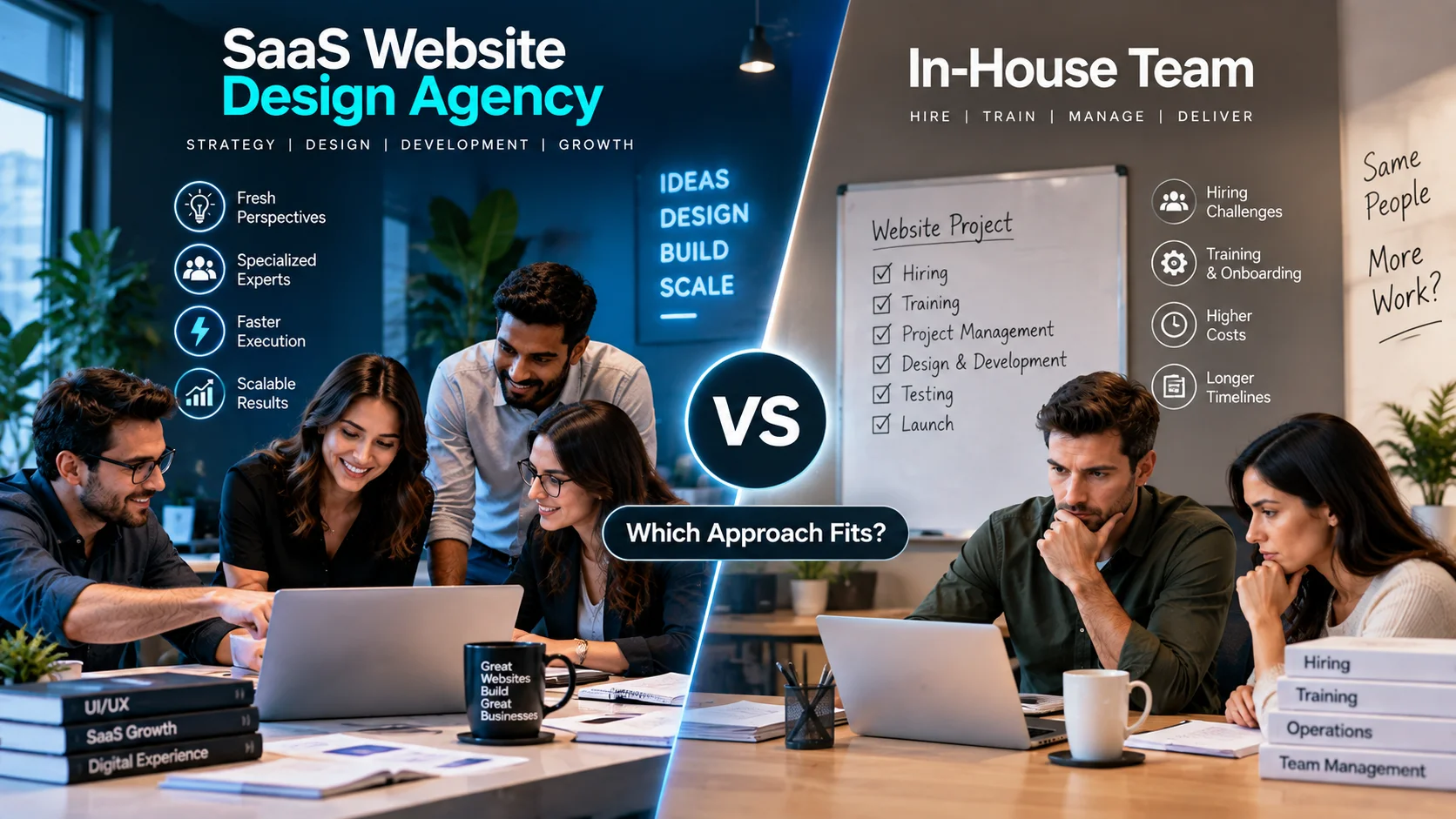 SaaS Website Design Agency vs In-House Team: Which Approach Fits?