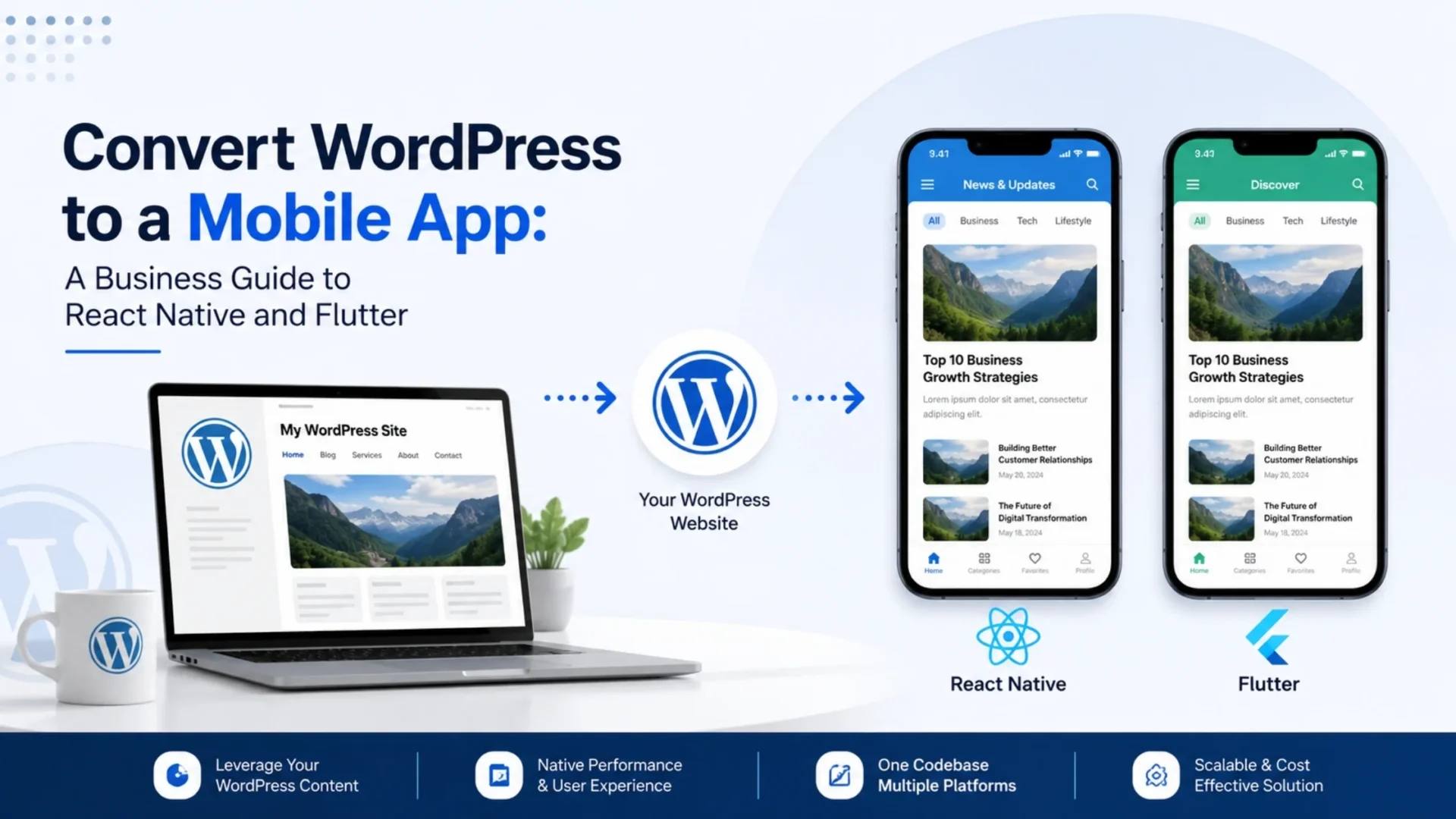 Convert WordPress to a Mobile App: A Business Guide to React Native and Flutter